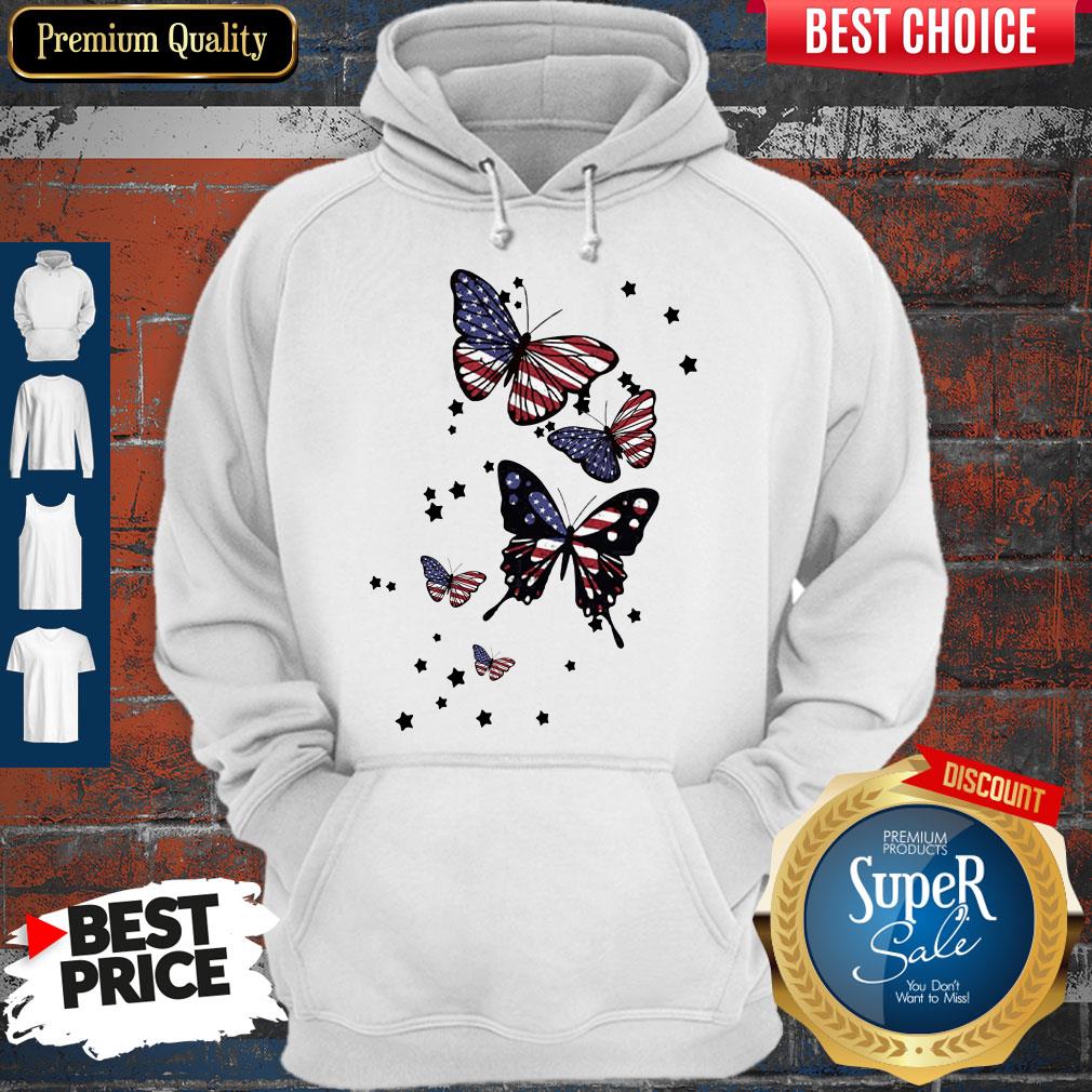 Awesome 4th Of July Butterfly American Flag Shirt