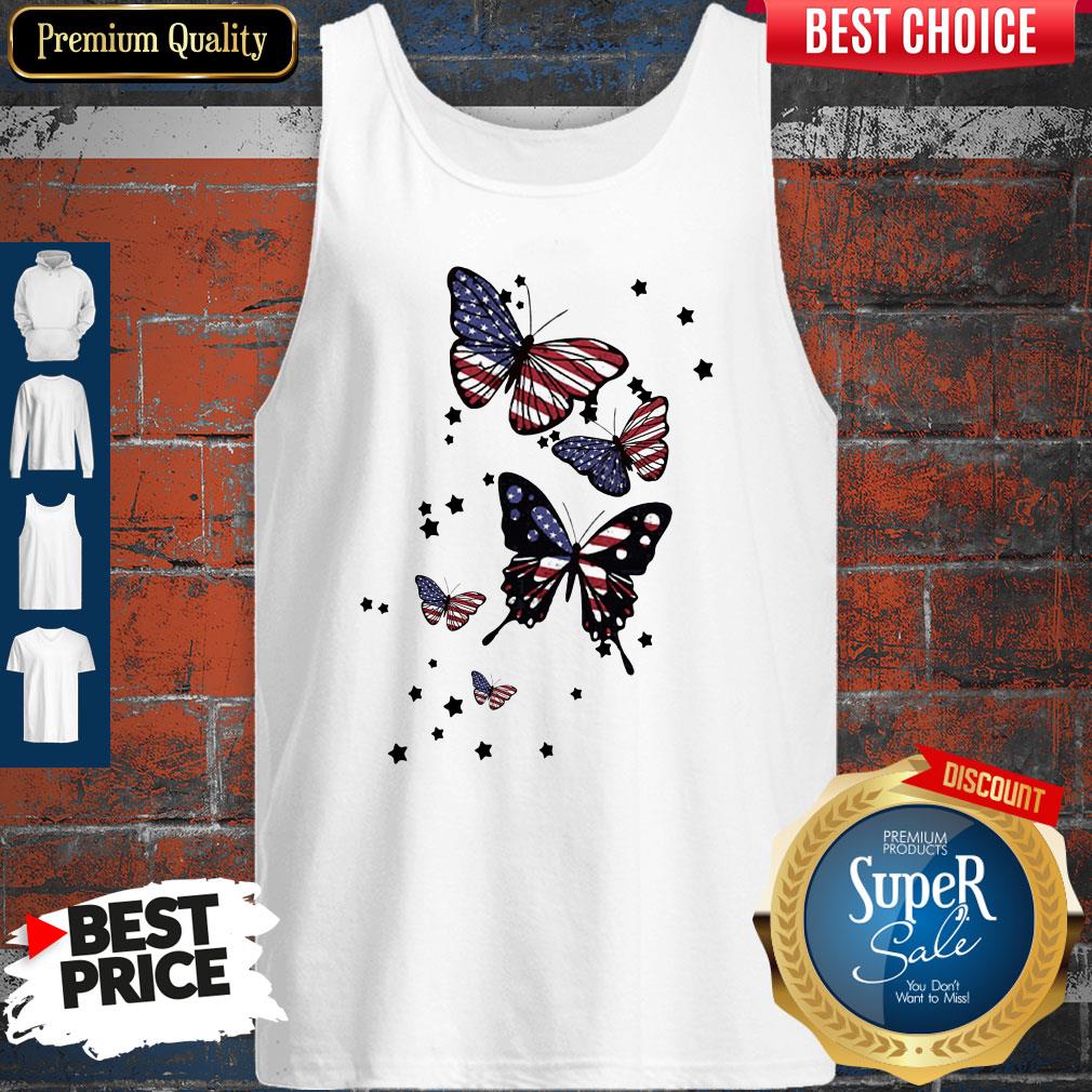 Awesome 4th Of July Butterfly American Flag Shirt