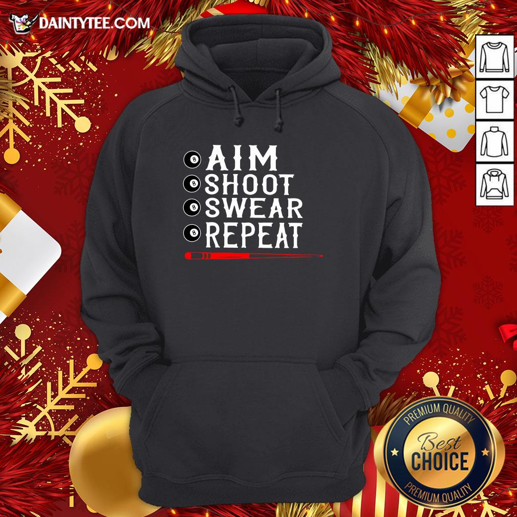 Awesome Aim Shoot Swear Repeat Billiards Christmas Shirt
