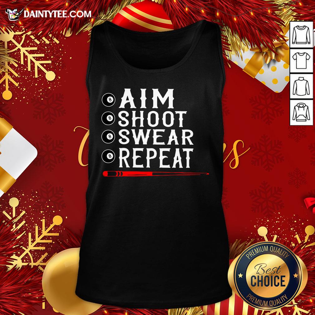Awesome Aim Shoot Swear Repeat Billiards Christmas Shirt