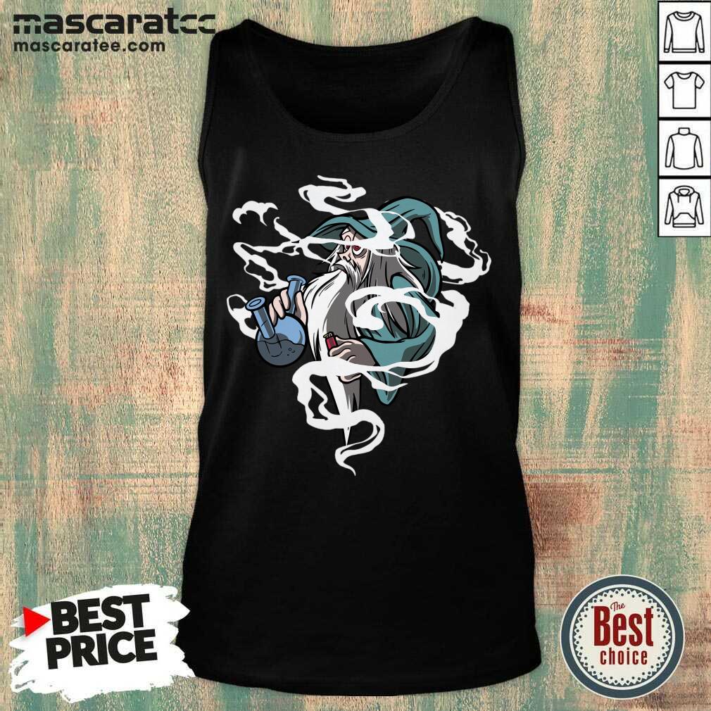 Awesome Cartoon Wizard Smoking Bong Shirt