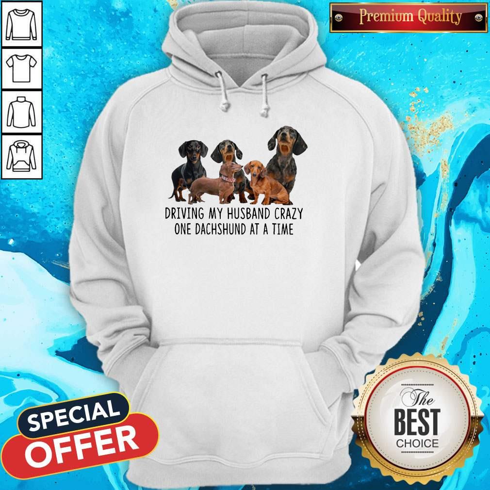 Awesome Driving My Husband Crazy One Dachshunds At A Time Shirt