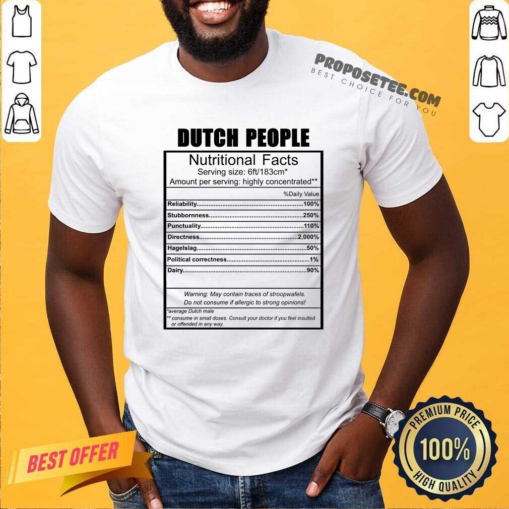 Awesome Dutch People Nutritional Facts Weight Lifting Shirt