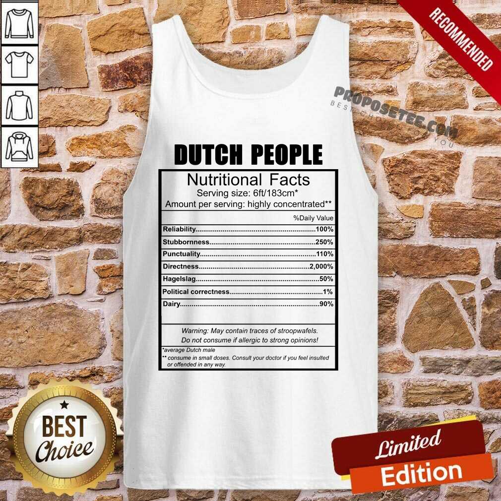Awesome Dutch People Nutritional Facts Weight Lifting Shirt