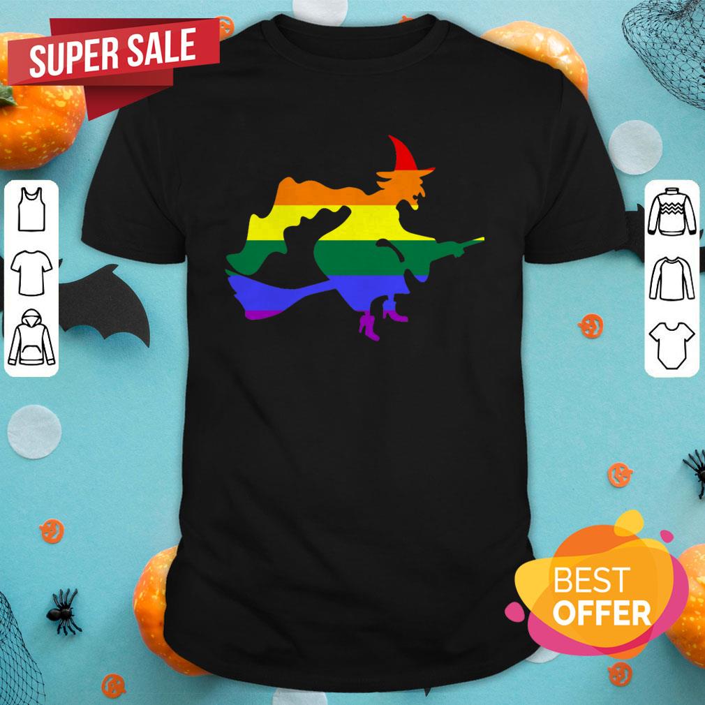 Awesome Gay Pride LGBT Witch Halloween Shirt