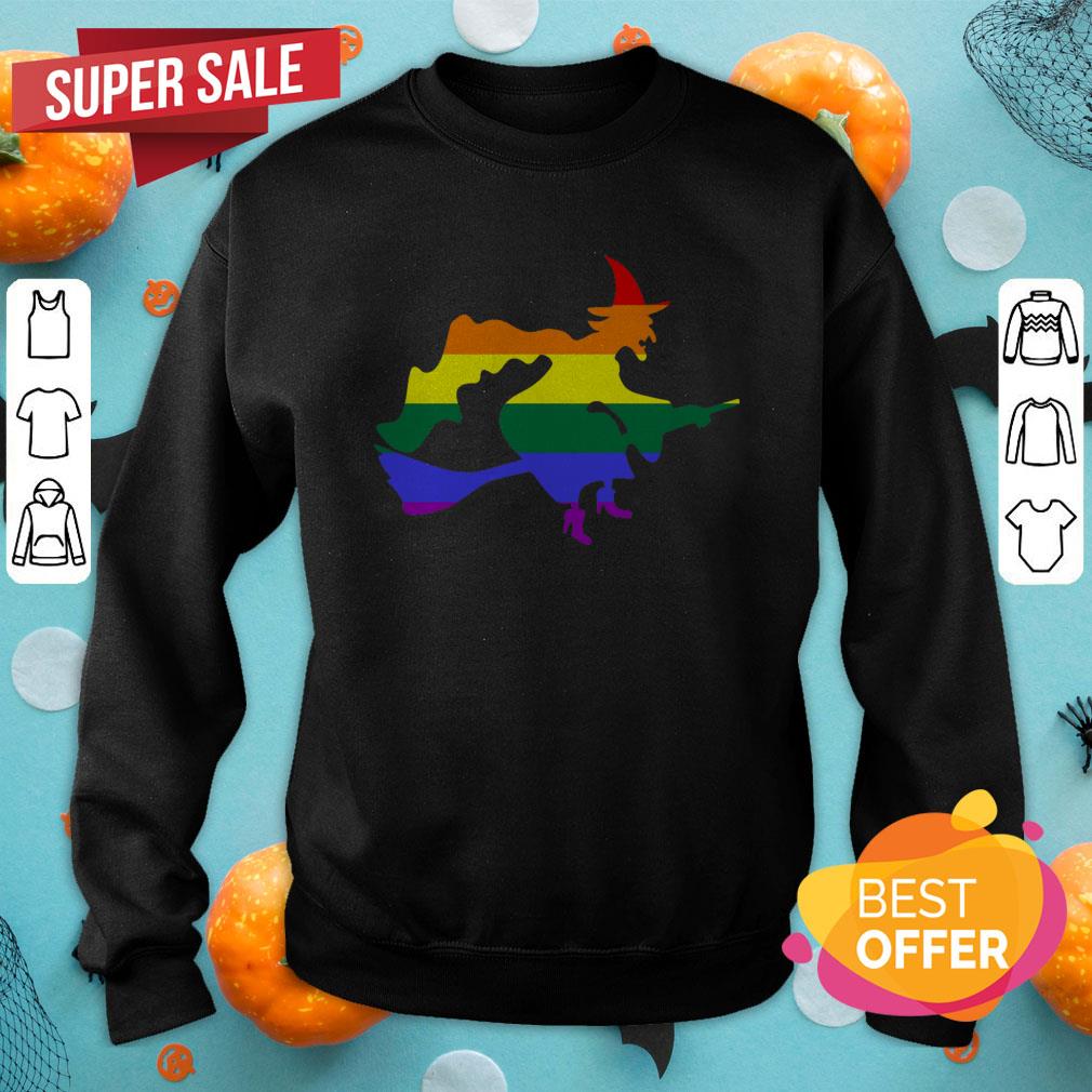 Awesome Gay Pride LGBT Witch Halloween Shirt