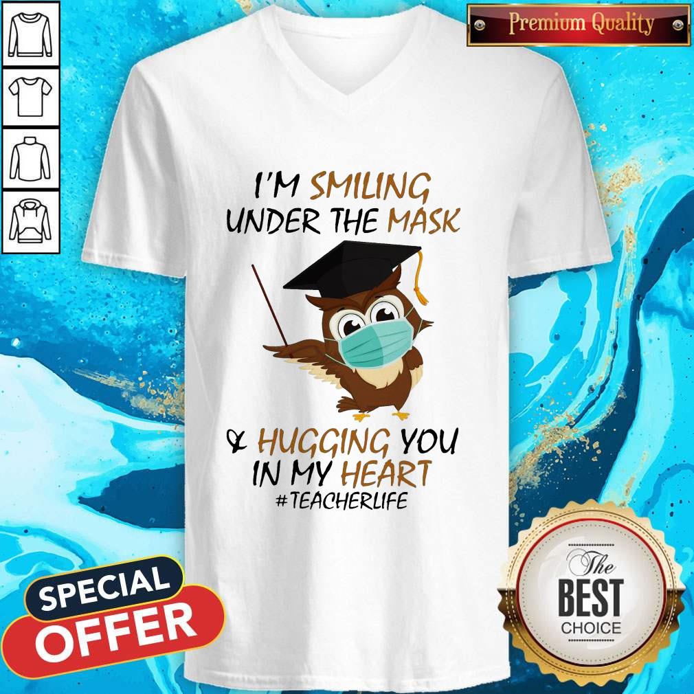Awesome I’m Smiling Under The Mask Hugging You In My Heart Teacherlife Shirt