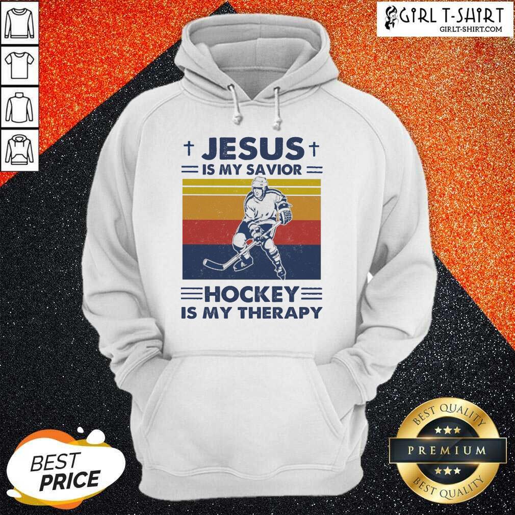 Awesome Jesus Is My Savior Hockey Is My Therapy Vintage Shirt
