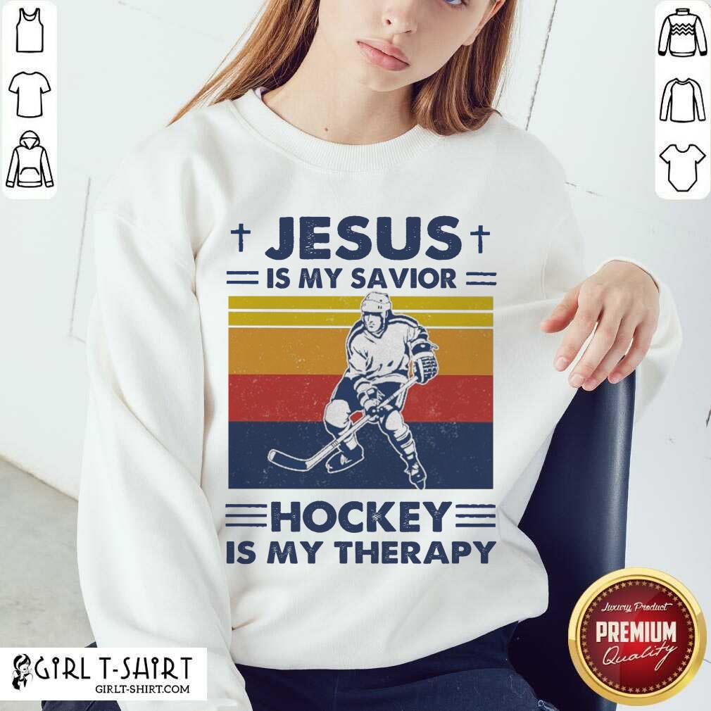 Awesome Jesus Is My Savior Hockey Is My Therapy Vintage Shirt