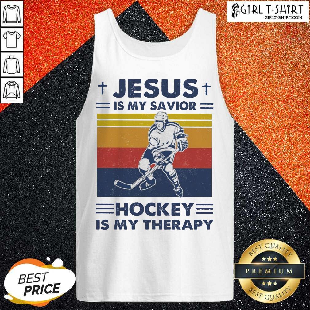 Awesome Jesus Is My Savior Hockey Is My Therapy Vintage Shirt