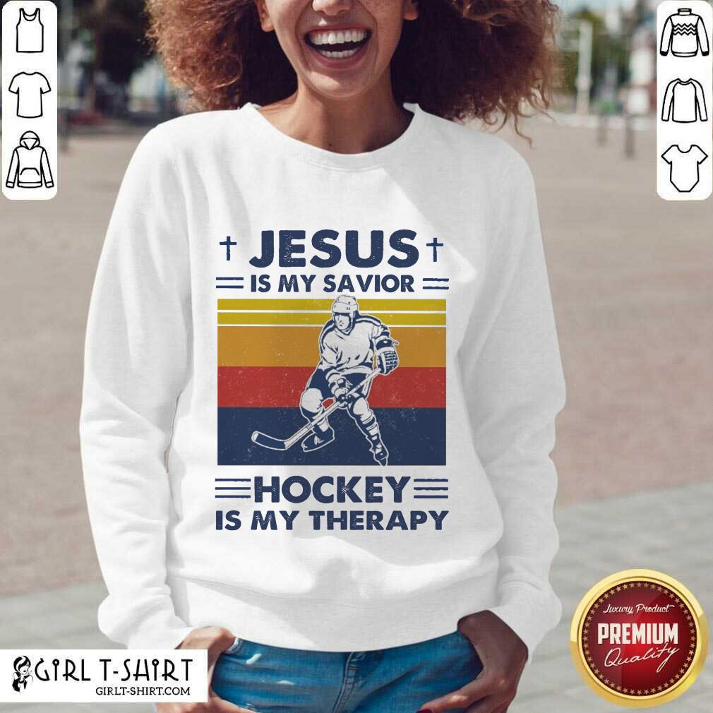 Awesome Jesus Is My Savior Hockey Is My Therapy Vintage Shirt