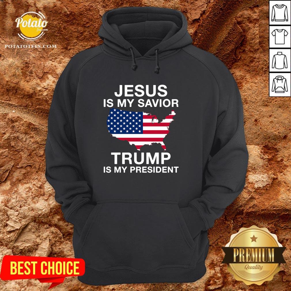 Awesome Jesus Is My Savior Trump Is My President American Flag Shirt