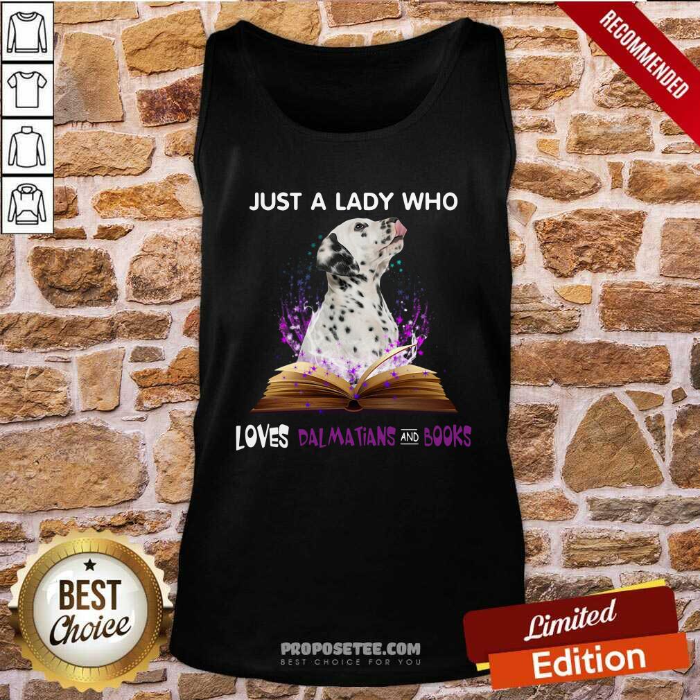 Awesome Just A Lady Who Loves Dalmatian And Book Shirt