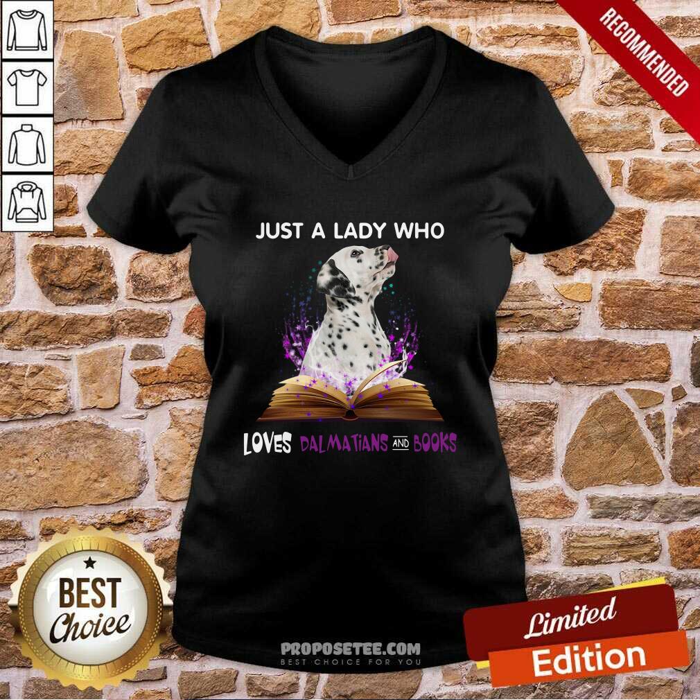 Awesome Just A Lady Who Loves Dalmatian And Book Shirt