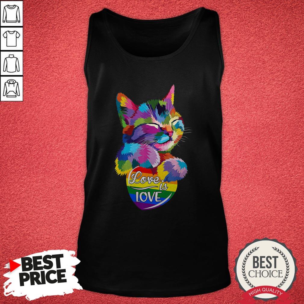 Awesome LGBT Cat Love Is Love Shirt