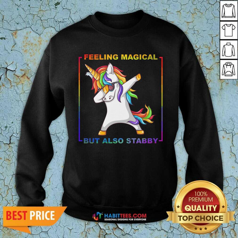 Awesome Lgbt Unicorn Dabbing Feeling Magical But Also Stabby Shirt
