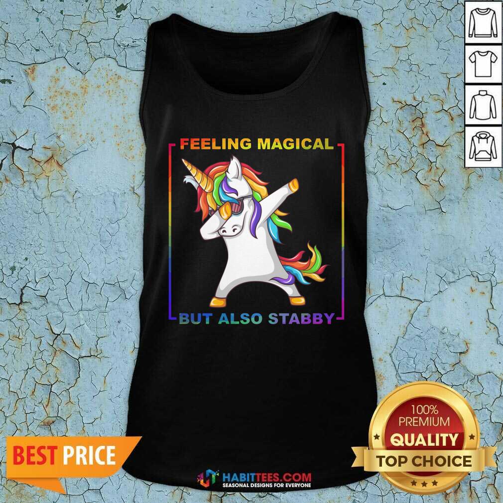 Awesome Lgbt Unicorn Dabbing Feeling Magical But Also Stabby Shirt