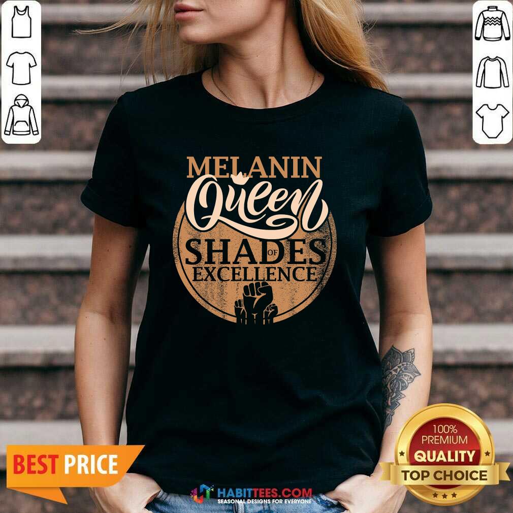 Awesome Melanin Queen Shades Of Excellence Strong Black Woman Fist Shirt