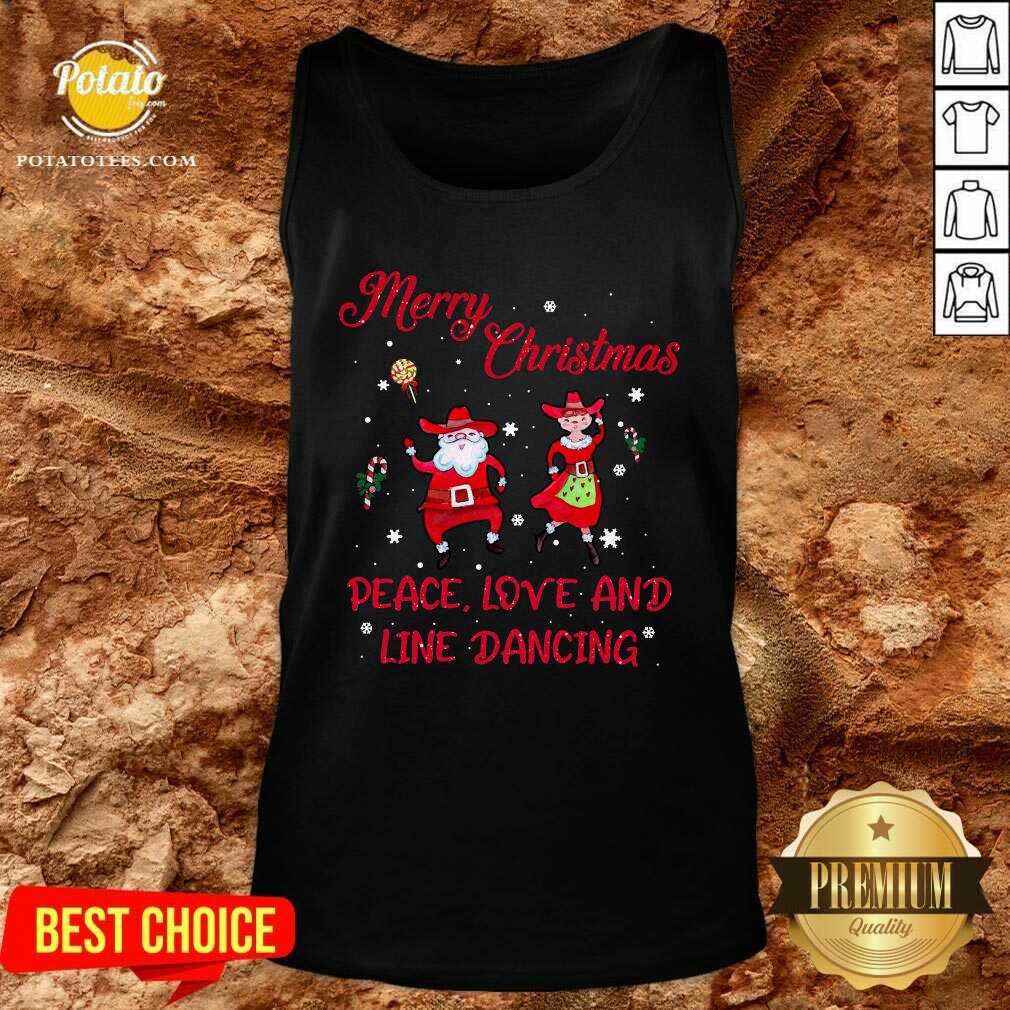 Awesome Merry Christmas Peace Love And Line Dancing Shirt
