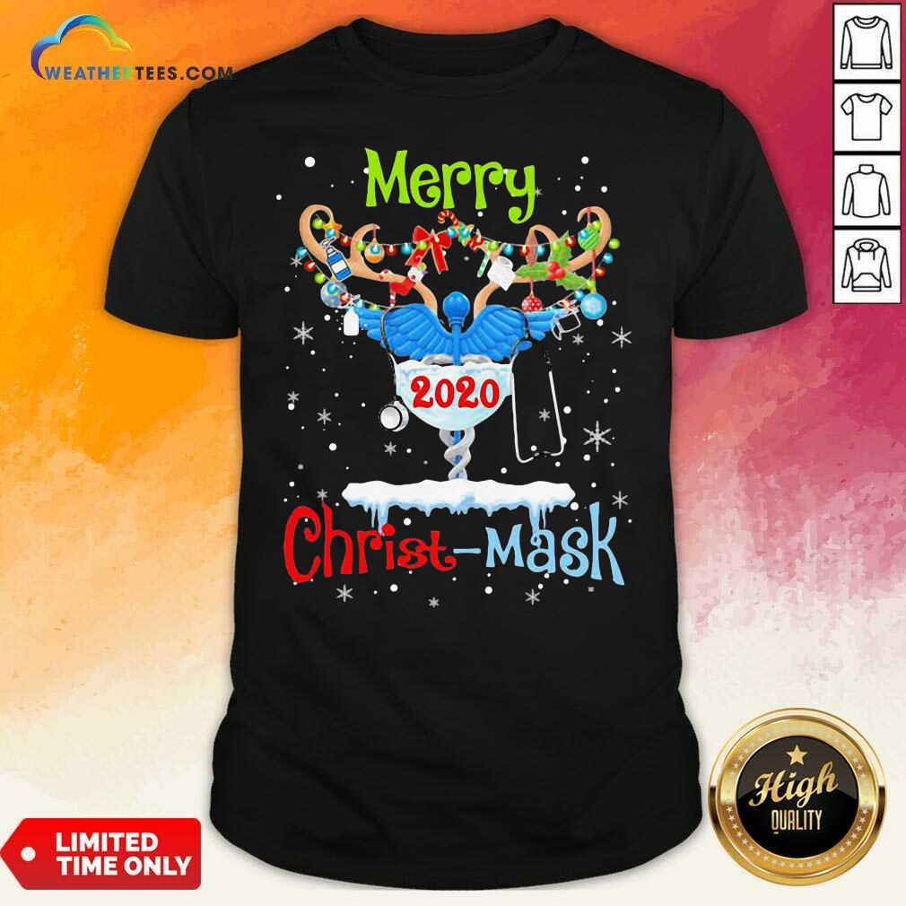 Awesome Merry CNA 2020 Christ Mask Christmas Shirt