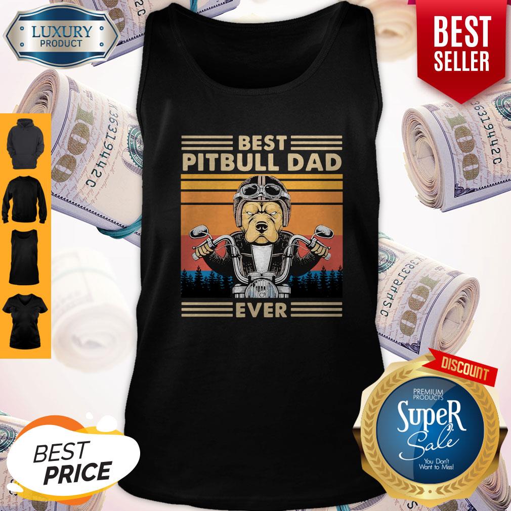 Awesome Motorcycle Best Pitbull Dad Ever Vintage Shirt