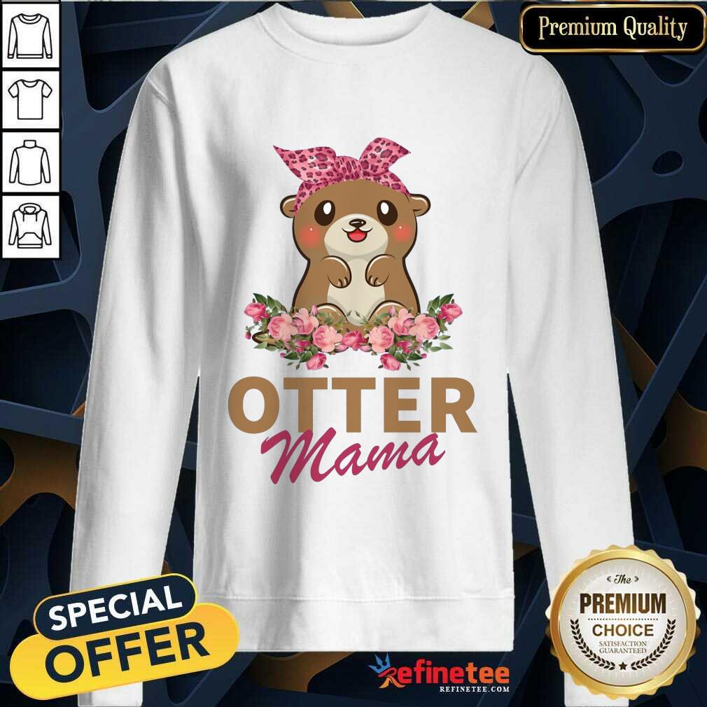 Awesome Otter Mama With Floral Shirt