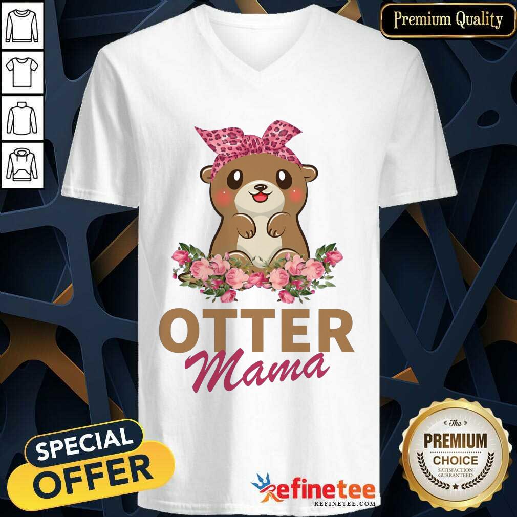 Awesome Otter Mama With Floral Shirt