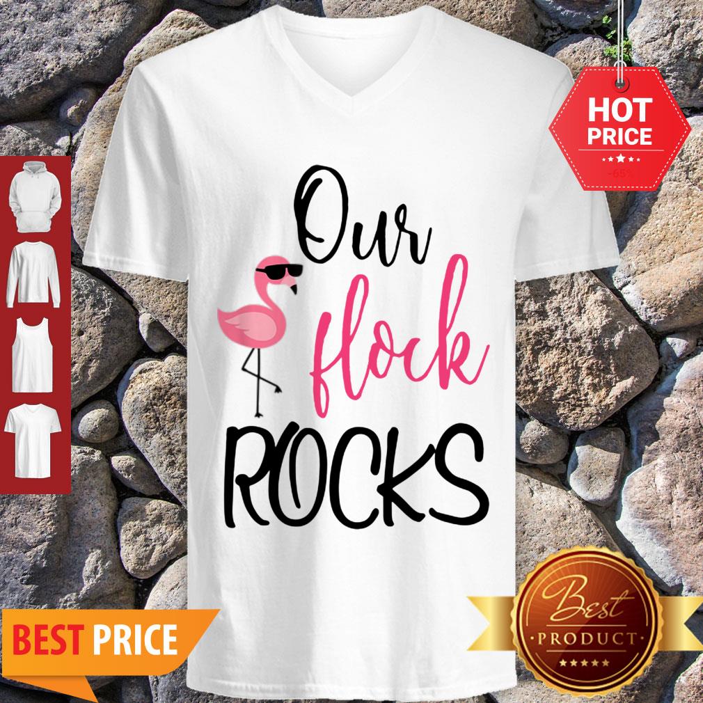 Awesome Our Flock Rocks Flamingo Mother’s Day Teacher Gift Shirt