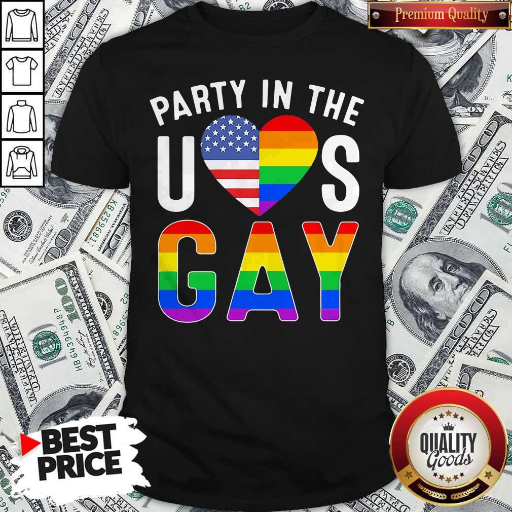 Awesome Party In The Heart Us Flag Gay Pride Shirt