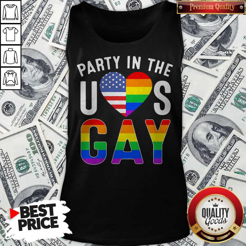 Awesome Party In The Heart Us Flag Gay Pride Shirt
