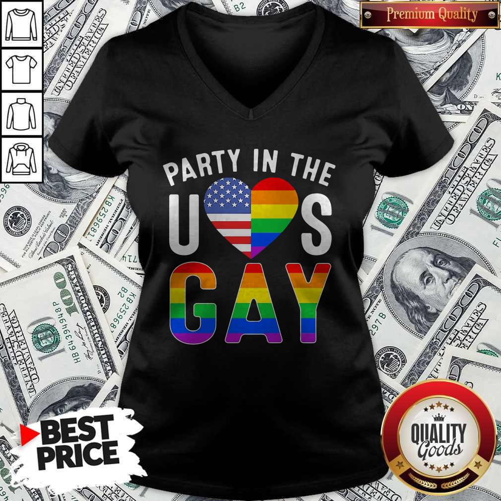 Awesome Party In The Heart Us Flag Gay Pride Shirt