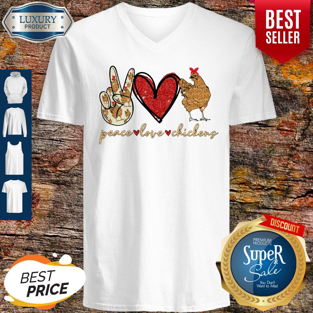 Awesome Peace Love And Chickens Shirt