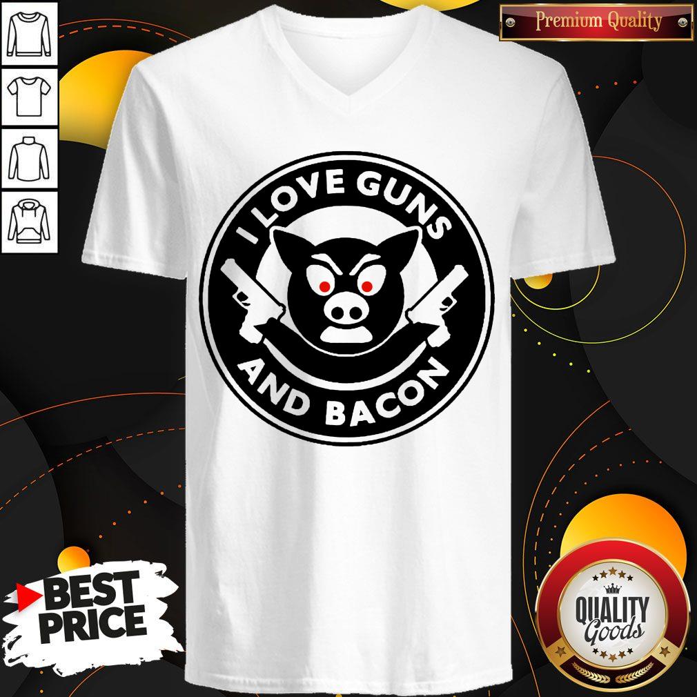 Awesome Pig I Love Guns And Bacon Shirt
