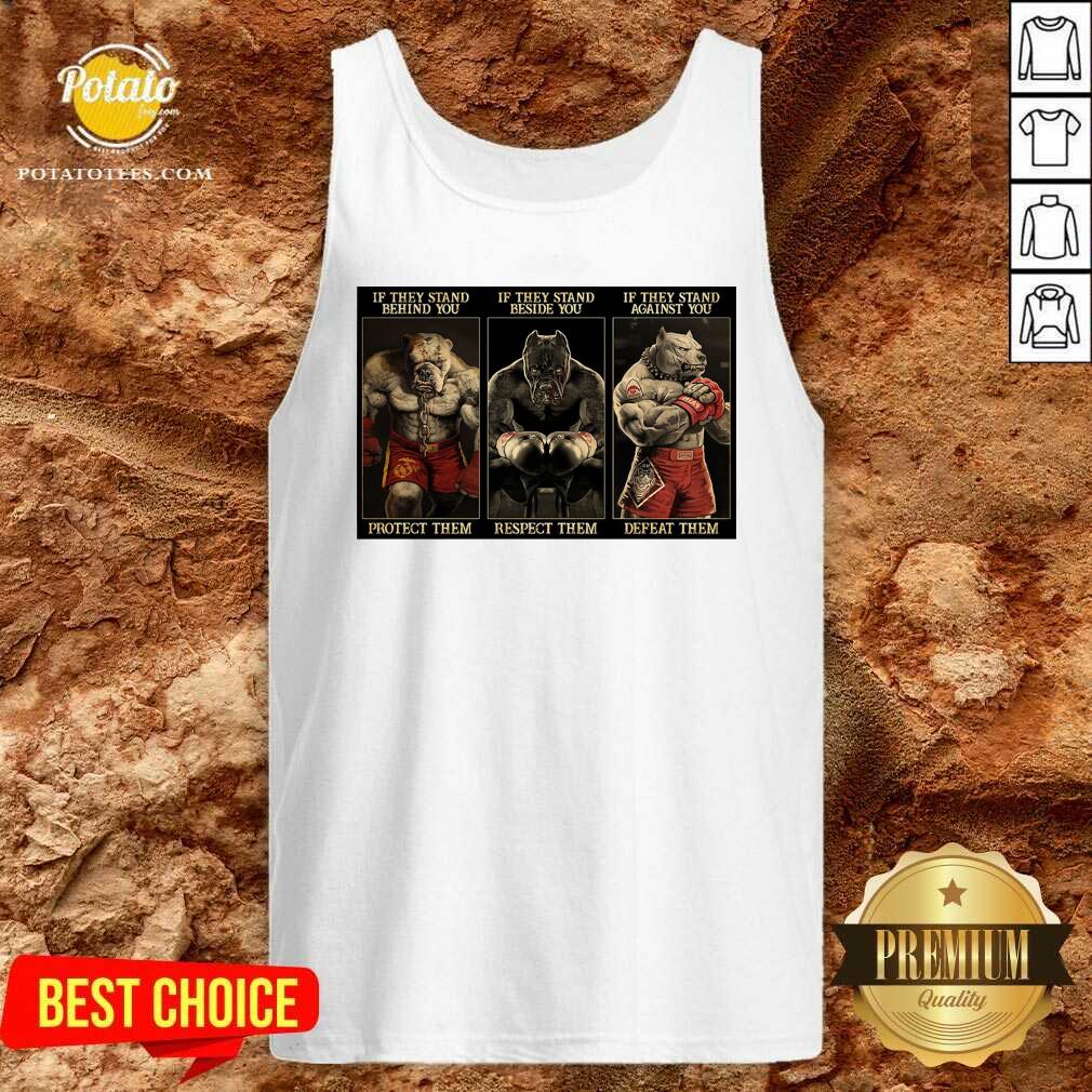 Awesome Pitbull Boxing Protect Respect Defeat If They Stand Behind You Shirt