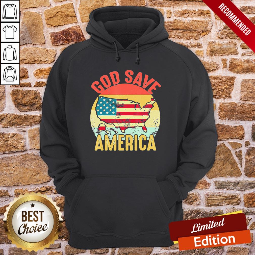 Awesome Retro Vintage God Save America US Flag Patriotic American Shirt