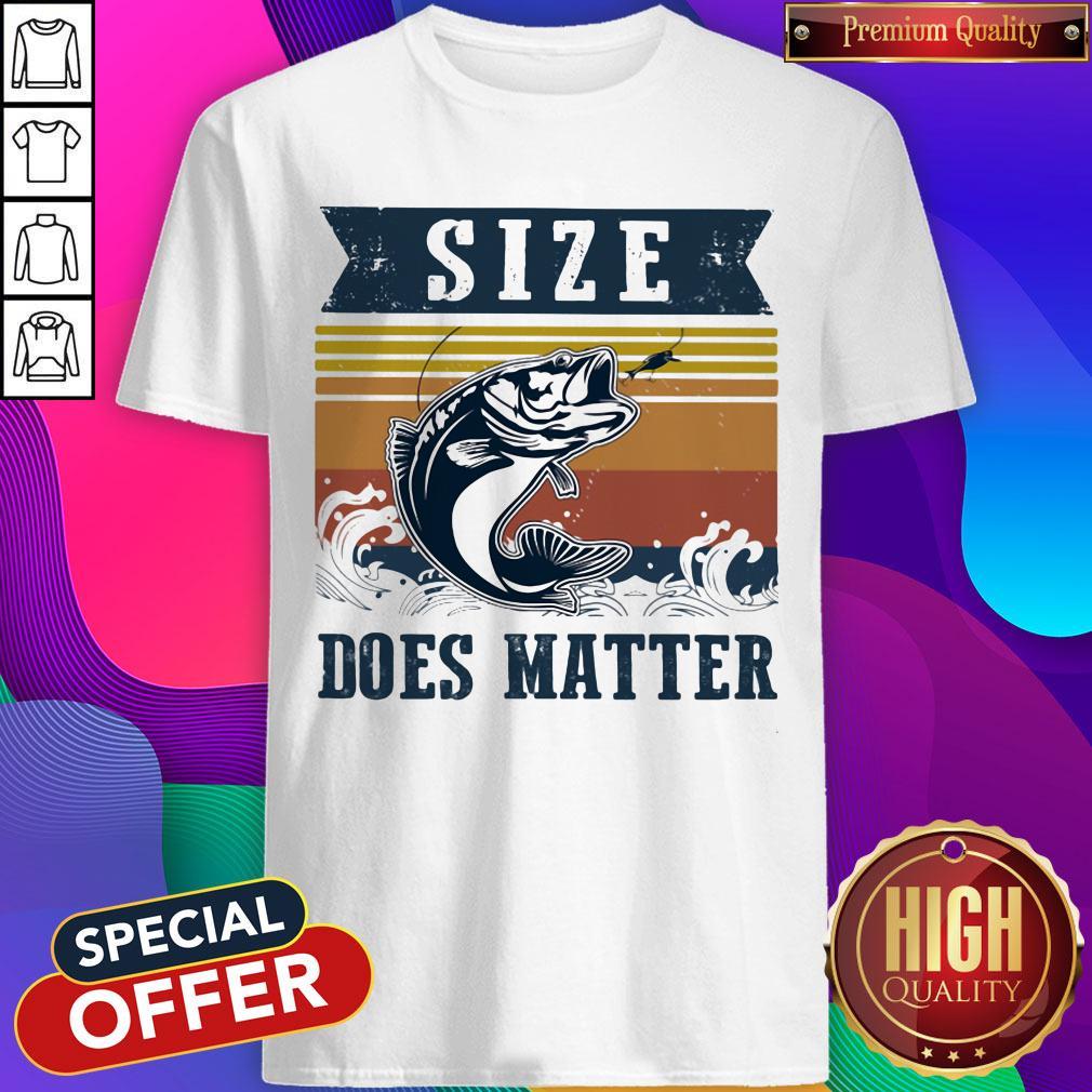 Awesome Size Does Matter Fishing Vintage Retro Shirt