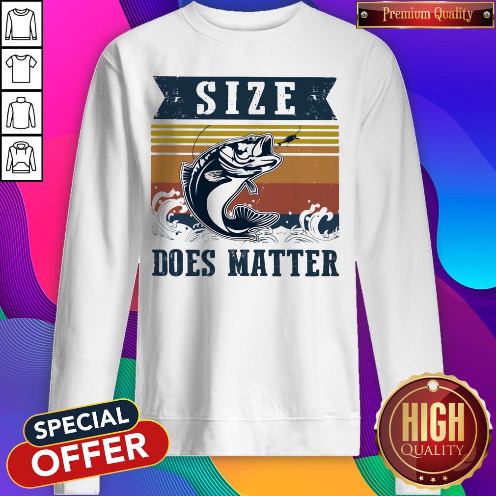Awesome Size Does Matter Fishing Vintage Retro Shirt