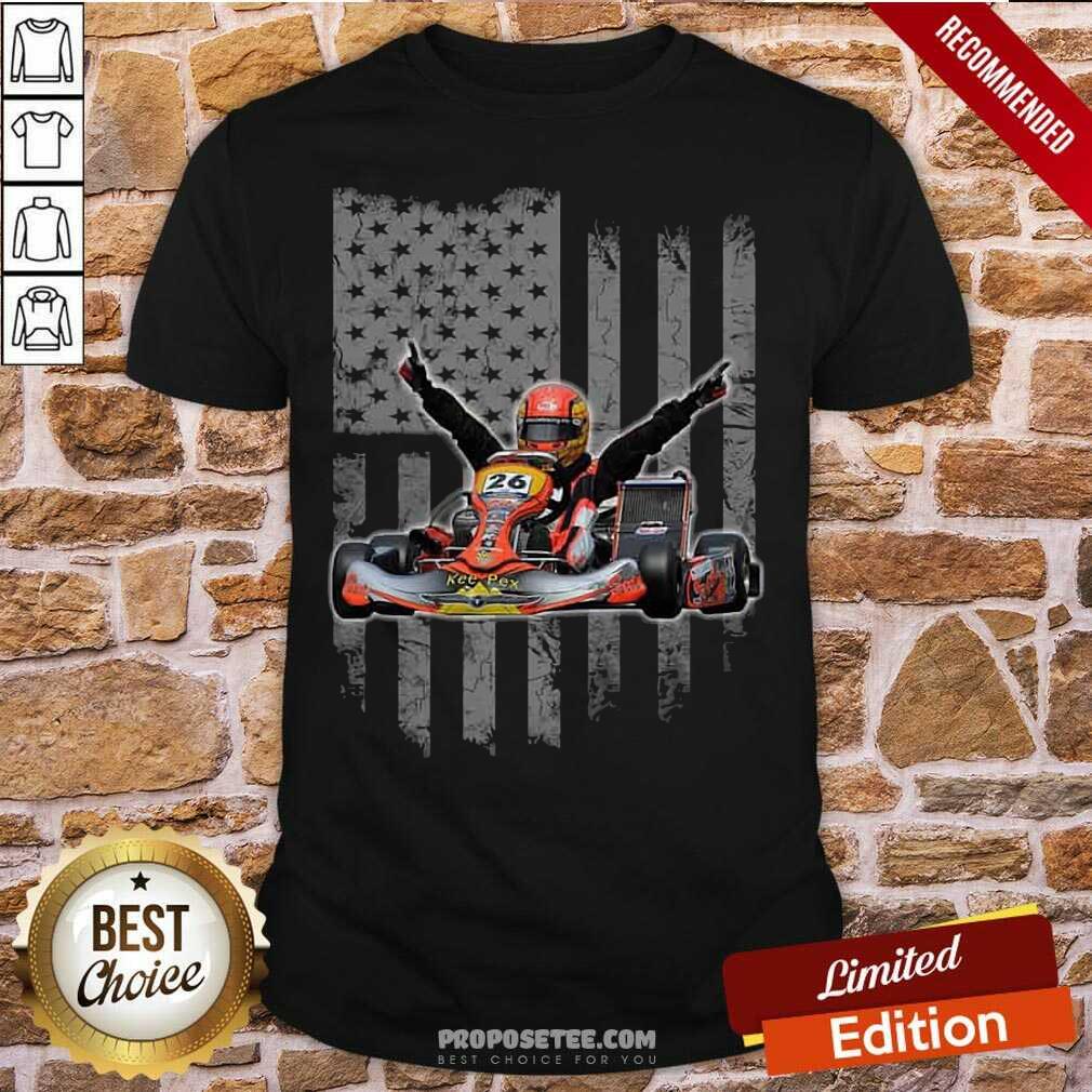 Awesome Sports Car Racing American Flag Shirt