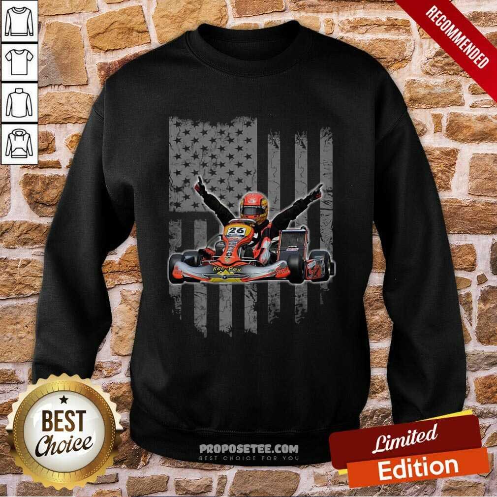 Awesome Sports Car Racing American Flag Shirt