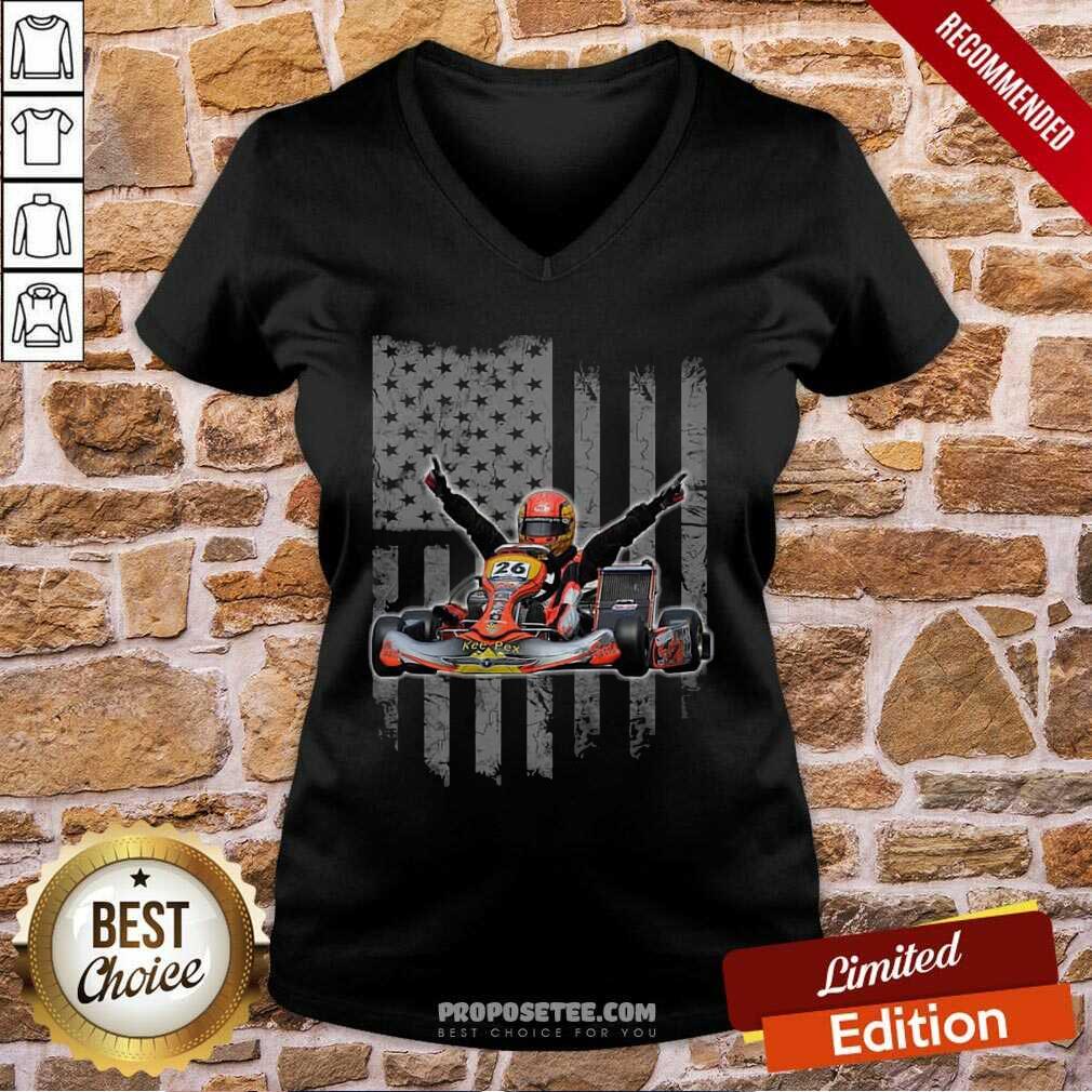 Awesome Sports Car Racing American Flag Shirt