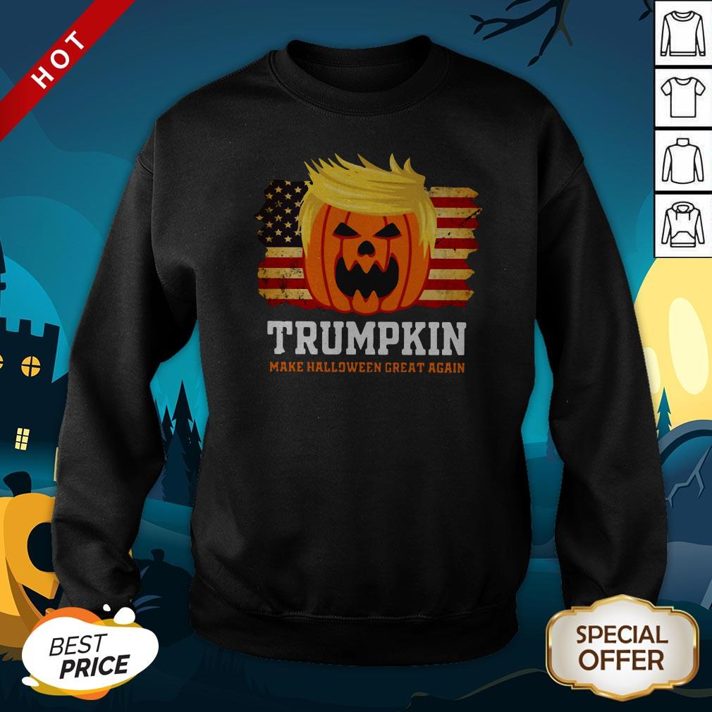 Awesome Trumpkin Make Halloween Great Again American Flag Shirt