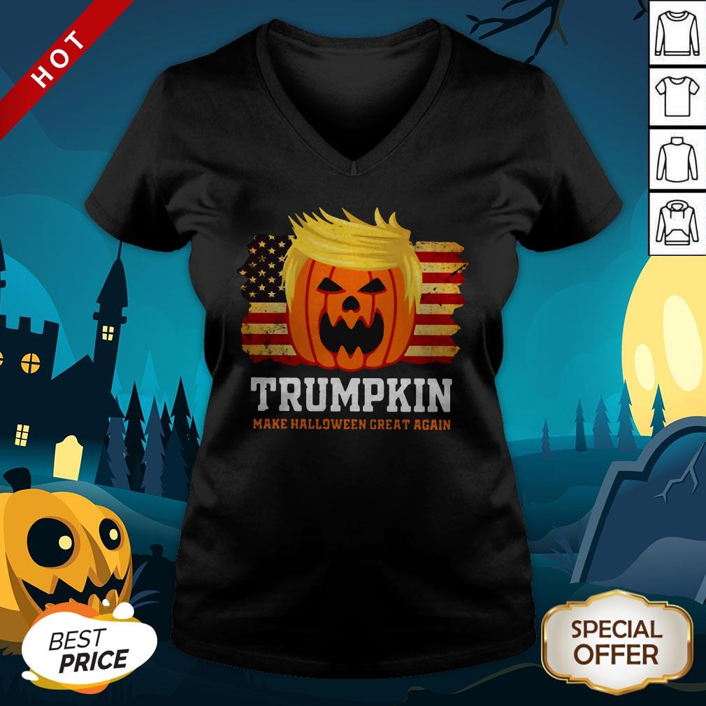 Awesome Trumpkin Make Halloween Great Again American Flag Shirt