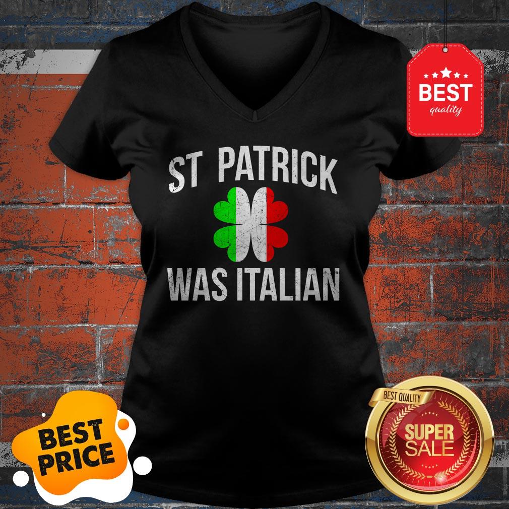 Awesome Vintage St.patrick Was Italian Shamrock Italy Flag Patricks Shirt