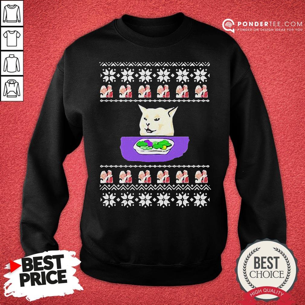 Awesome Woman Yelling Cat Meme Ugly Christmas Shirt