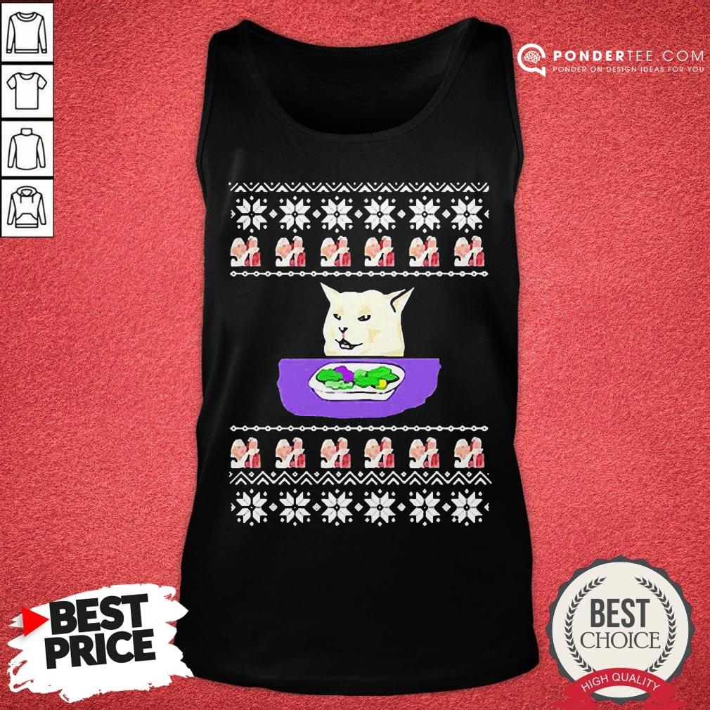 Awesome Woman Yelling Cat Meme Ugly Christmas Shirt