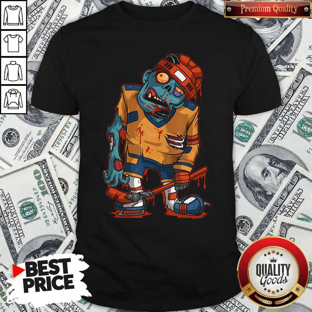 Awesome Zombie Ice Hockey Player Halloween Trick Or Treating Shirt