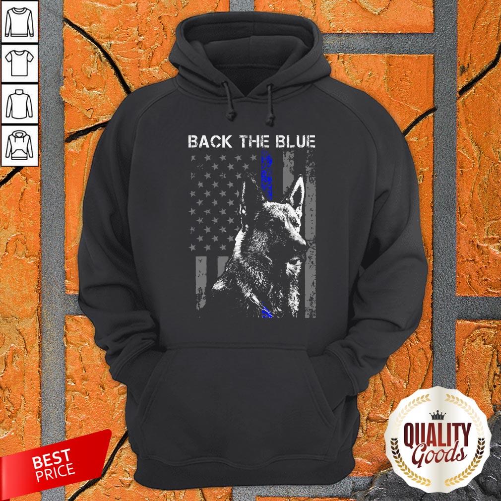 Back The Blue K 9 German Shepherd Police American Flag Shirt
