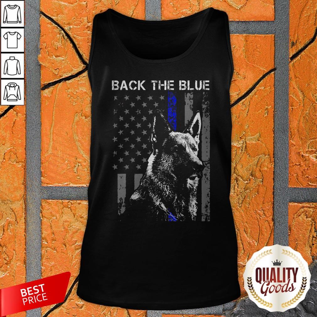 Back The Blue K 9 German Shepherd Police American Flag Shirt
