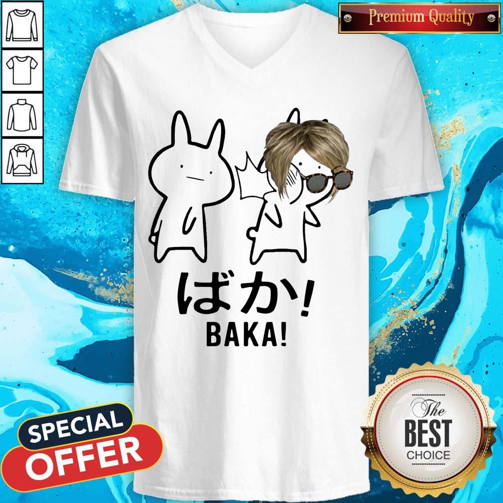 Baka Karen Rabbit Slap Anime Meme Funny Snow Flake American Shirt