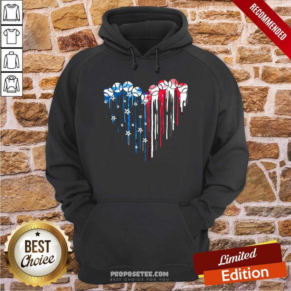 Baseball Heart American Flag Shirt